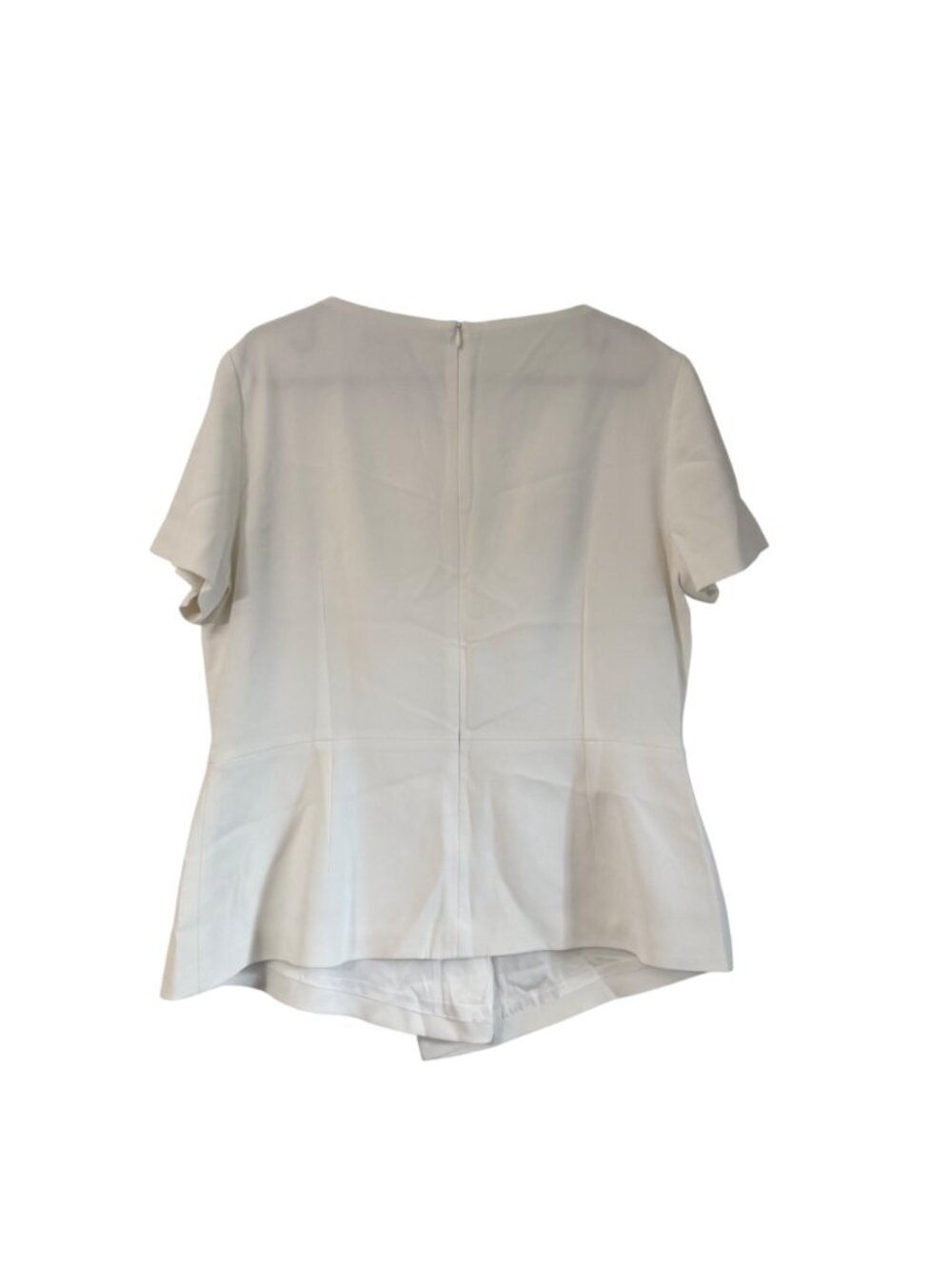 The Fold London Ivory Boswell Structured Top Short Sleeve Womens UK14 Large - Picture 6 of 7